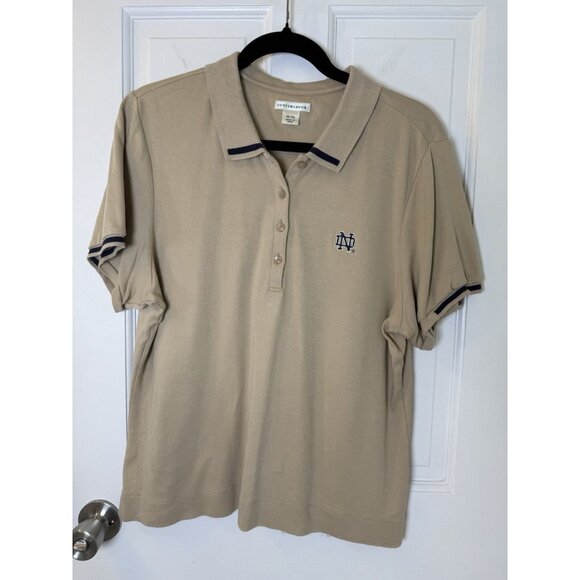 Cutter & Buck Tan Note Dame Fighting Irish Cotton Youth Polo Size XL - Picture 2 of 11